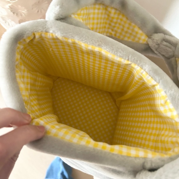 Disney Store Thumper Plush Easter Basket Bunny Ears Yellow Checkered Lined - Picture 4 of 7